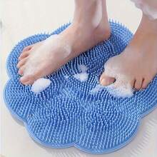 1pc Silicone Foot & Back Scrubber Pad - Non-Slip Easy Clean Bath Massage Mat, Designed For Better Exfoliation And Relaxation - Blue Cat Paw - View 8