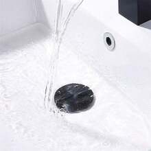 1 Set Matte Black Bounce Glass Sink Drain Stopper - 36-38mm Universal Ceramic Cover + Bounce Core, Modern Minimalist Bathroom Sink Accessories - 1 Set [Drain Plug + Spring-loaded Core] - View 5