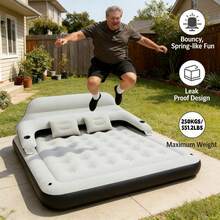 Heavy Duty Thick Inflatable Mattress - Dual Use As Mattress And Sofa, Suitable For Guests, Camping, Indoor & Outdoor - Portable Inflatable Bed, Full Body Support, Quick Installation, High Load-Bearing - Multicolor - View 7