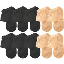 1/5/10 Pairs Of Lolita Women Fashion Invisible Lace Thin Hollow Mesh Non-Slip Shallow Transparent Socks - Multicolor - View 14