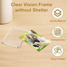 2pcs Vertical Car Sun Visor Photo Frame Clips | Acrylic Clip-On Holder | Fits All Vehicle Models | Holds 3.5x2.3 Inch Photos | Random Colors | Customizable Car Decor | Great Gift For Couples, Families And Pet Memorials - Transparent - View 4