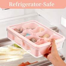 8-Compartment Portable Fruit Storage Box With Lid Leak-Proof Snack Container, Suitable For School, Work, Travel - Multicolor - View 3