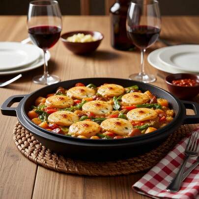 2-In-1 Pre-Coated Cast Iron Dutch Pot, Pot Body And Lid Can Be Used, With Double Handles, Outdoor Camping Deep Pot, Suitable For Camping, Fireplace Cooking, Barbecue, Baking Bonfire, 5 Quarts. Attached With 2 Silicone Handle Covers.