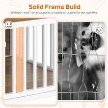 Dog Crate Furniture Small Dogs, Wooden Dog Kennel, Indoor Pet Crate End Table, Two-Tier Small Pet Crate, Living Room, Bedroom, White And Walnut DC01WH - 1 - View 5