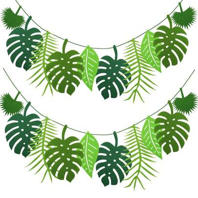 Bộ 10 lá trang trí hình lá nhiệt đới, lá cọ Hawaii, lá Monstera, thích hợp cho tiệc bãi biển, tiệc Luau, tiệc chủ đề rừng rậm, sinh nhật, tiệc mừng em bé, đám cưới, sự kiện, trang trí nhà phong cách Boho, phông nền mùa hè, đạo cụ chụp ảnh, vòng hoa lá.