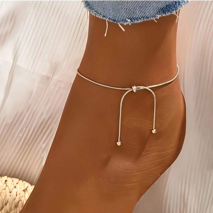 1pc Fashionable Minimalist Adjustable Anklet For Women, Suitable For Beach, Party And Daily Wear, 2026 New Arrival - View 1