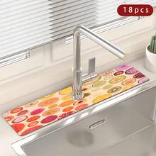 1pc, Sink Faucet Suction Pad, Drainage Pad, Kitchen, Bathroom Sink, Countertop, Drainage Pad, Diatomite Washbasin, And Cuttable Quick-Drying Pad. - Multicolor - View 17