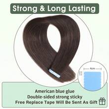 20PCS Straight Tape In Human Hair Extensions 100% Real Remy Human Hair 14-24inches Natural High Quality For Salon Silky Ape In Hair Extensions - S2 - View 4