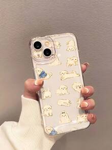 Dog 1pc Cute Pet Allover Print Transparent Anti-Drop Soft Phone Case, Suitable Compatible With Apple 17/17 Pro/17 Pro Max/17 Air/16/16 Plus/16 Pro/16 Pro Max - Multicolor - View 1