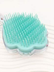 1pc Cartoon Transparent Foam Glitter Anti- Curl Enhancing Massage Hair Comb, Portable Shell Comb - Multicolor - View 10