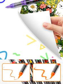 1支装 48/60/80/120/168/240色丙烯马克笔，不透明防水可混色毛笔头马克笔，适用于学生、动漫、DIY、涂鸦、绘画、美术用品 - 51052馬克筆 - 查看 3