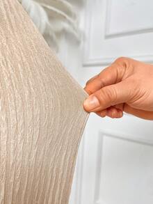 AIJ Bộ jumpsuit nữ Amarilo màu mơ lấp lánh, thanh lịch, cổ khoét sâu, ống rộng, thích hợp cho mùa hè, đi biển, lễ tốt nghiệp, mùa lễ hội, kiểu dáng sang trọng thay thế cho váy dự tiệc. - Màu be - Xem 7