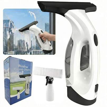 Electric Window Vacuum Squeegee, 2200mAh & 2000Pa Cordless Window Cleaner Tool With 150ml Water Collection Tank, Window Cleaning Kit For Shower Glass, Car, Door, Mirror, Home