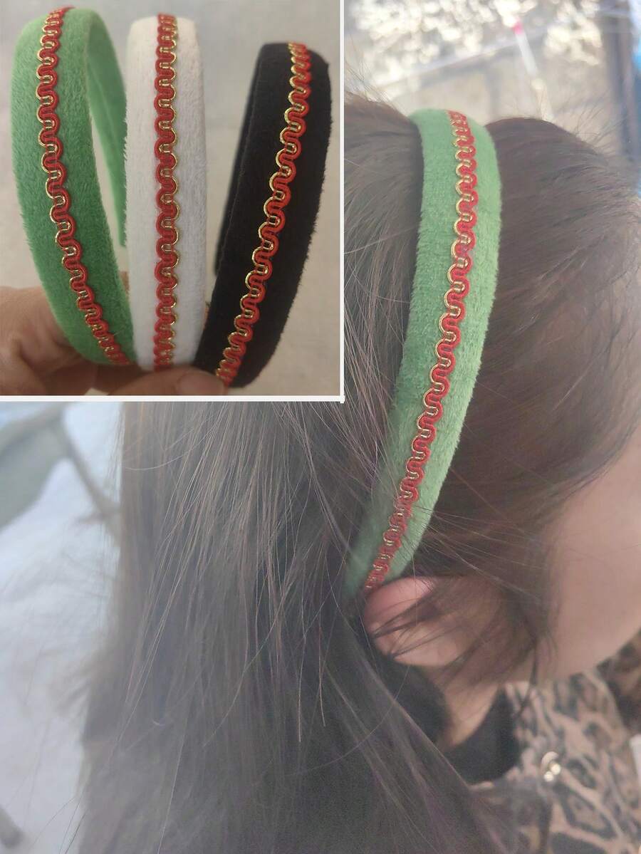 2-3条柔软舒适的发带，甜美少女青春气息发带 - 彩色 - 查看 1