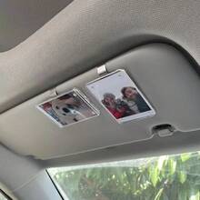 Magnetische Sonnenblenden-Fotoclips - passend für Fotos in Geldbörsenformat, ideal als Auto-Dekoration und Valentinstags-Geschenk. Autoaccessoires, Autodekoration. - A - Übersicht 3