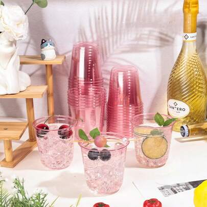 Vaso de bebida reutilizable de acrílico, adecuado para contener bebidas frías/calientes, café y bebidas frías, también ideal para picnics al aire libre, fiestas de cumpleaños y uso diario - versátil y fácil de limpiar