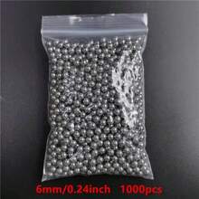 Easytoday 6毫米/0.24英寸 500/1000/2000颗 弹弓狩猎射箭用高碳钢球 精密抛光淬火 - 灰色 - 查看 8