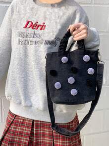 New Autumn Large Capacity Denim Bucket Bag, Niche Design Tote Bag, Versatile Shoulder & Handbag - Multicolor - View 11