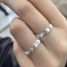 Elegant Cat Eye Ripple Couple Rings Light Luxury Titanium Steel Finger Jewelry I7RM - 59.8mm - View 6