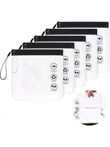 5PCS Of Clear EVA Toiletry Bags - TSA Certified, 1 Quart (Approx. 950 Ml) Capacity, With Zipper, Leak-Proof Seal, Waterproof Travel Cosmetic Bags, Suitable For Toiletries, Cosmetics And Liquids (20x20 Cm / 7.8in*7.8in). - Multicolor - View 8