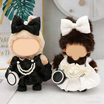 17cm Puppenkleid, süßer Tüllrock Mode Outfit für LABUBU Monchichi Plüschpuppe, 6,69 Zoll Puppenkleidung Kostüm für 1st/2nd/3rd Generation Puppen, Geburtstags- & Feiertagsgeschenk (Puppe nicht enthalten)