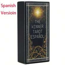Kinner Tarot Cards Spanish Edition - Bilingual Spanish-English Divination Game Set, Mystical Art Design, High-Quality Paper Prediction And Tarot Card Interpretation, Suitable For Beginners And Adults, Exquisite Decorative Box - Black - View 2