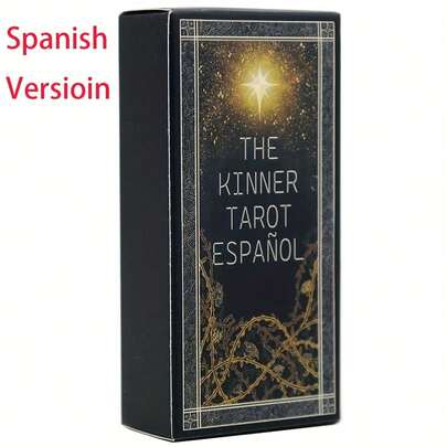Cartas de Tarô Kinner Edição Espanhola - Jogo de Adivinhação Bilíngue Espanhol-Inglês, Design de Arte Mística, Papel de Alta Qualidade para Previsão e Interpretação de Cartas de Tarô, Adequado para Iniciantes e Adultos, Caixa Decorativa Requintada