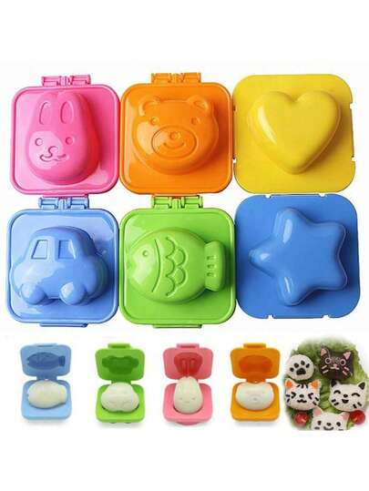 Khuôn làm trứng hình cá và trái tim dễ thương, màu ngẫu nhiên, khuôn tự làm trứng, phụ kiện hộp cơm bento nhà bếp để làm trứng và sushi.