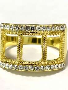 1 chiếc nhẫn mạ vàng 14K sang trọng, đính đá Cubic Zirconia tổng hợp, thích hợp cho đám cưới, kỷ niệm, lễ đính hôn, làm quà tặng, mọi mùa - Kích cỡ 5-13 - Vàng - Xem 8