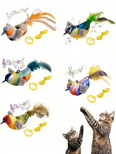 Random Delivery Realistic Bird Cat Toy, Cat Favorite Bird-Shaped Toy That Makes Sounds, Entertaining Cats, Helping Cats Relieve Boredom, Can Be Attached To Door Frames For Cats To Play Freely. Suitable For Indoor Use, Suitable For All Cats.
