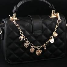 1 pièce Porte-clés de luxe en forme de cœur, style punk doux, pendentif de sac incrusté de pendentif d'amour. Accessoires de bijoux, cadeau magnifique pour les amis - Multicolore - Voir 4