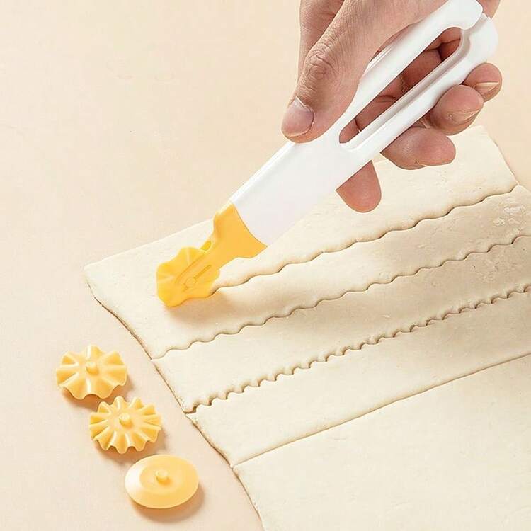 Dụng cụ tạo hình hoa văn đa năng, khuôn cán bột hình hoa, dụng cụ cán bột tạo hình hoa 4 trong 1, thích hợp để trang trí bột làm bánh pizza, mì ống, bánh quy. - Xem 9