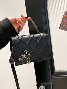 Bolso de mano minimalista y de textura de moda, nuevo bolso de hombro y cruzado personalizado y con estilo para mujer - Negro - Ver 8