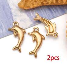 2pcs Gold Summer Ocean Charm Sea Theme Marine Life Charms Starfish Shell Charm Pendant For DIY Christmas Earring Bracelet Jewelry Making Supplies Crafts - Gold - View 20