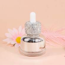 30ml Botella de gotero de vidrio con adorno de rhinestones recargable y de tamaño de viaje, adecuada para aceites esenciales, sueros, perfumes, colonias, aceites corporales, protector solar - Diamante - Ver 13