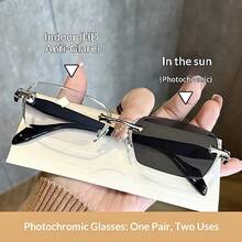 1 pieza Gafas sin montura elegantes y de alta gama con diamantes incrustados, unisex - Multicolor - Ver 14