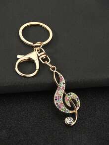1个仿水晶音符钥匙扣，奢华包包挂饰吊坠 - 彩色 - 查看 7