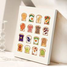 1 Piece Bread Art Wall Sticker, 2D Flat, Sandwich Theme Kitchen Canvas Painting, Dining Room Poster, Funny Food Picture - Multicolor - View 10