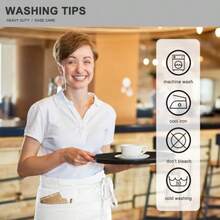 PLOYMONO Server Apron With 3 Pockets 1 Pack Short Waist Apron For Waitress Waiter Restaurant Servers Bartenders Hosts Ideal For Fast Food Dining Service And Beverage Preparation Areas 24 Inch Long By 12 Inch Wide White - 1 Pack - 查看 7