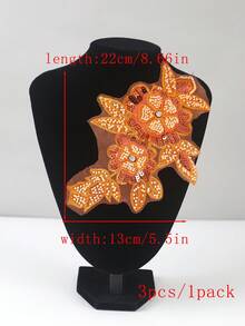 1件/包，14种颜色可选，新款串珠刺绣多色管珠、水晶亮片、水钻刺绣贴花，适用于DIY服装、婚纱配饰，长度：22厘米/8.66英寸，宽度：13厘米/5.5英寸 - 彩色 - 查看 66