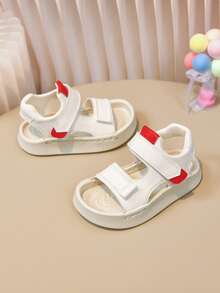1 par de sandalias blancas para niños, nuevo diseño, antideslizante, zapatos de verano para niños pequeños/niños pequeños, suela blanda - Blanco - Ver 3