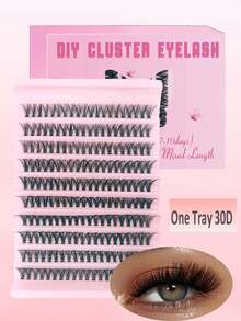 120PCS Eyelash Extensions Wispy Natural DIY C Curl Individual Lashes Clusters Black 10-16mm - C - View 10