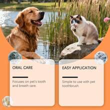 Fluffy Pet Oral Freshening Spray, Cat & Dog Tartar & Plaque Remover, No Brushing Needed, Pet Oral Care Solution, Additive, Cat Tartar Remover, Swallowable Dog Toothpaste, Dog Teeth Cleaning Gel, Home Supplies, Enzyme Pet Toothpaste, Removes Dog Halitosis, Pet Oral Care Kit - Multicolor - View 3