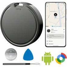 Etiquetas de aire para Android, Paquete de 4 etiquetas de aire Android, Etiquetas de rastreador Android, Vida útil de la batería de 2 años, Rastreador de elementos perdidos para la aplicación Find Hub, Rastreador de equipaje resistente al agua IP65 Android para llaves, carteras, maletas - Negro-1 - Ver 2