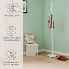LOVE IT STORE IT Loft Jackenständer Metall - Stabiler Garderobenständer weiß mit 5 Haken - für Flur, Schlafzimmer und Büro - 170 hoch GCS6 - Weiss - Übersicht 5