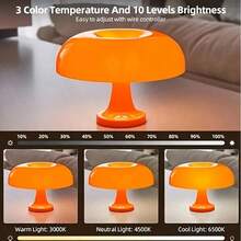 1pc LED Mushroom Decorative Table Lamp, USB Powered Reading/Eye-Care Light, 3-Color Dimmable Orange/White Mushroom Modern Romantic Art Lamp, Suitable For Home Decor Ambience Lighting, Applicable To Bedroom, Living Room, Cafe - Mushroom Table Lamp - View 4
