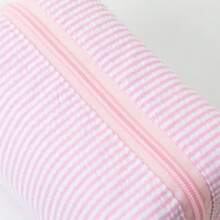 1个大容量泡泡纹理铅笔盒，简约条纹学生文具盒，便携式旅行化妆包，适合居家、学校、办公室、旅行使用，拉链封口，可水洗，可用作铅笔盒、文具收纳盒、办公桌收纳盒、铅笔盒、洗漱包、旅行化妆包、电子产品收纳盒，情人节、送给女朋友、母亲节、伴娘、派对礼物、返校季礼物 - 多色 - 查看 4