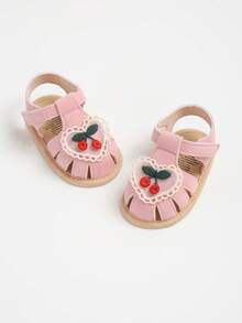Cute Floral Embroidered Infant Toddler Sandals - Soft Sole, Breathable Non-Slip, Suitable For Daily Wear And Vacation, Spring/Summer Collection - Pink - View 12