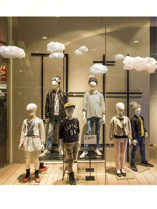 1件3D云朵装饰，适用于婚礼、生日派对和拍照背景 - 蓬松云朵，可悬挂于天花板、床头、舞台 - 多尺寸悬挂式云朵道具，无需组装，不含框架，现代派对装饰