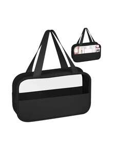 1个多功能PVC洗漱包，透明PVC化妆包，大容量化妆包，DIY字母设计化妆包，防水旅行收纳包，简约字母贴布旅行化妆包，适用于化妆品、香水，适合海滩、学校、浴室、节日、母亲节、圣诞节等场合，是送给妈妈、家人、朋友的绝佳礼物。化妆包、化妆品收纳包、化妆品收纳袋、化妆包、洗漱包、旅行洗漱包、度假必备品、女性旅行礼物 - 彩色 - 查看 110